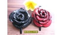 leather flower designs hair slides two colors jewelry
